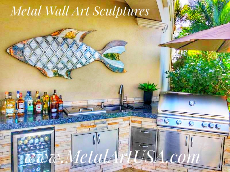 fish wall art installation florida